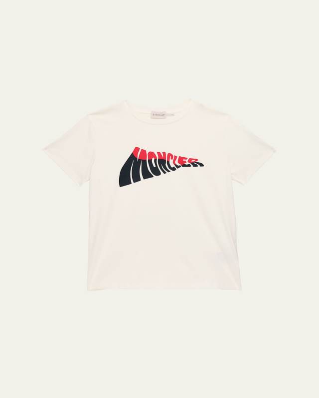 Boy's Bicolor Logo-Print T-Shirt, Size 12-